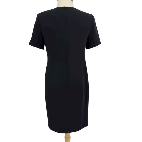 Vintage 90s ALGO Switzerland Womens Black 100% Silk Sheath Dress EU 42/US 14 - Picture 9 of 16